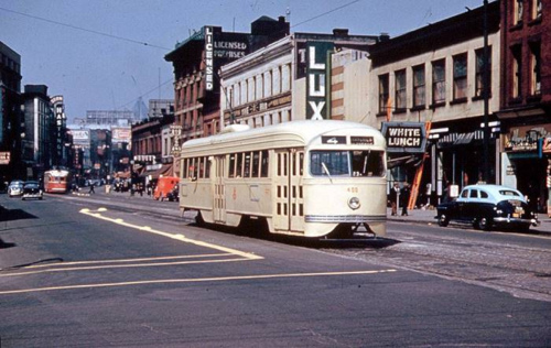 A 1940's PCC streetcar in Vancouver